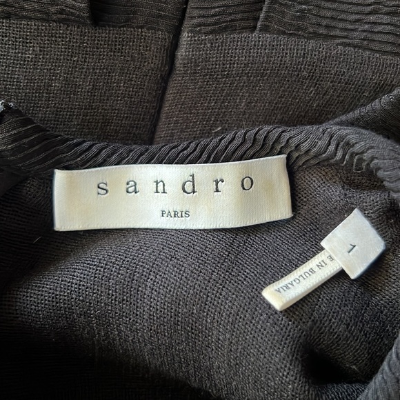 Sandro Pearl Embellished Dress Black Size FR 1/US XS - Picture 13 of 14